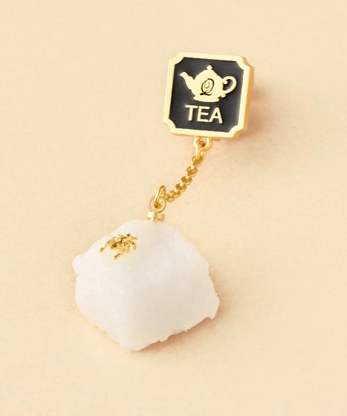 White Sugar for Tea Clip-On Earring (1 Piece)【Japan Jewelry】