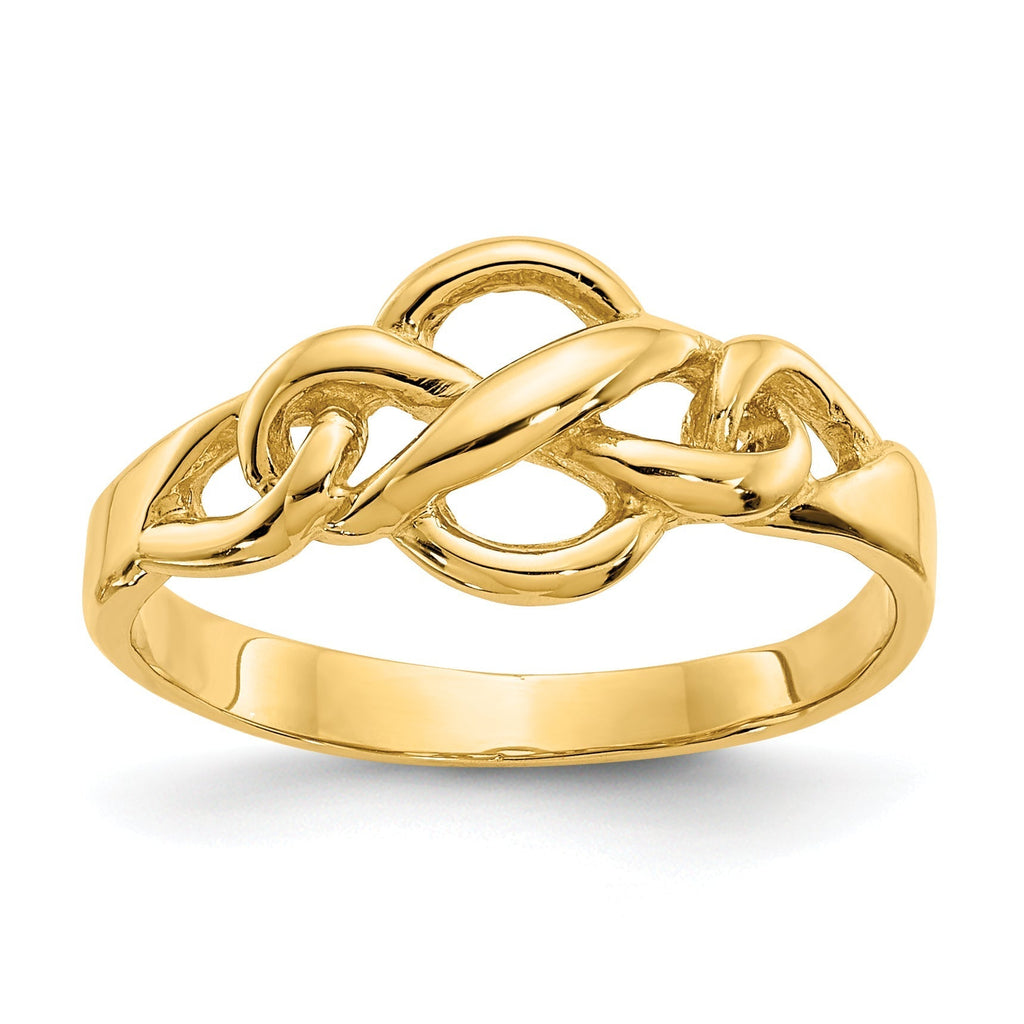 14k Yellow Gold Solid Infinity Ring