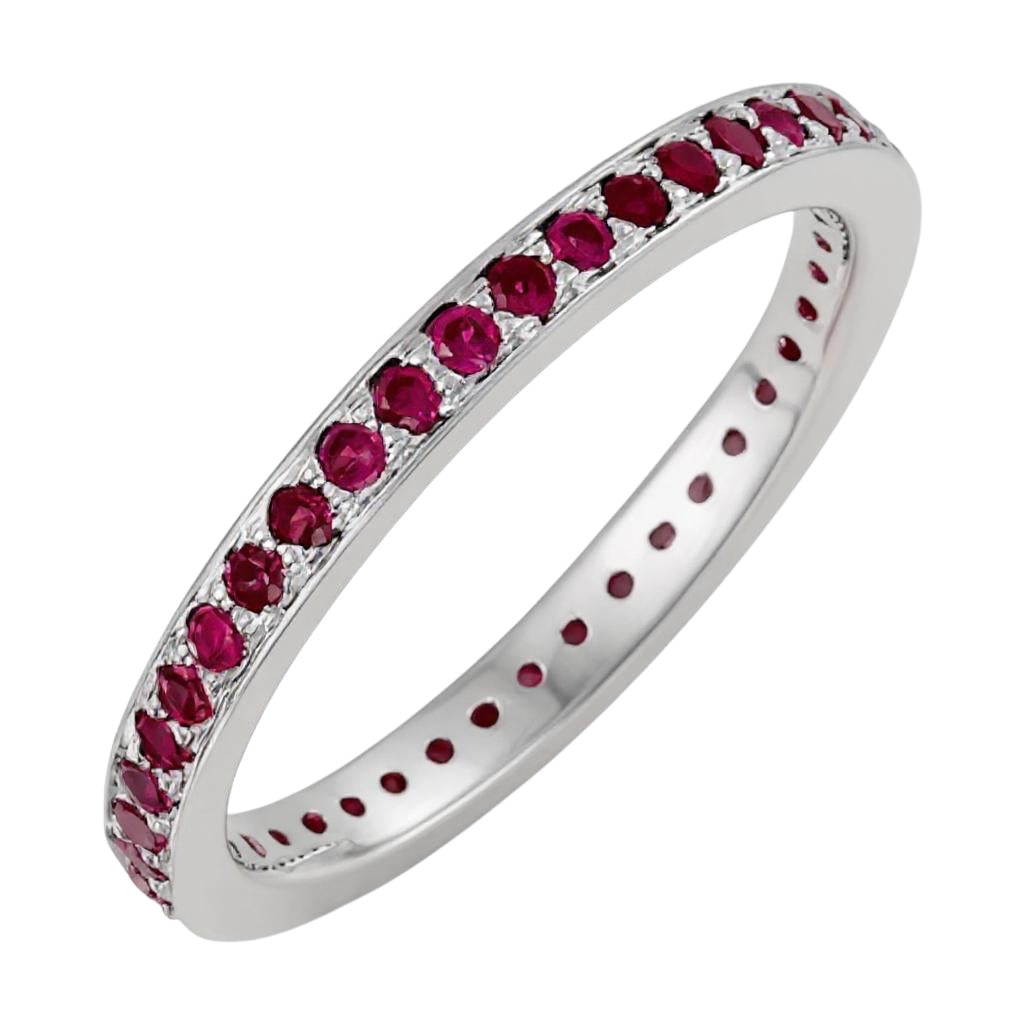 Sterling Silver Stackable Expressions Created Ruby Eternity Ring
