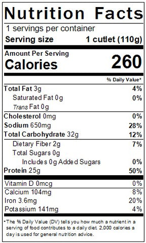 Bartleby's Crispy Seitan Cutlet - Nutrition Facts