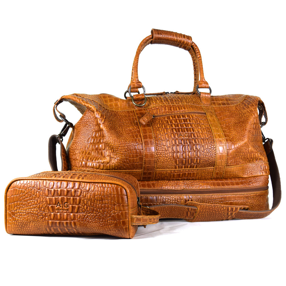 Crocodile Leather Travel Bag