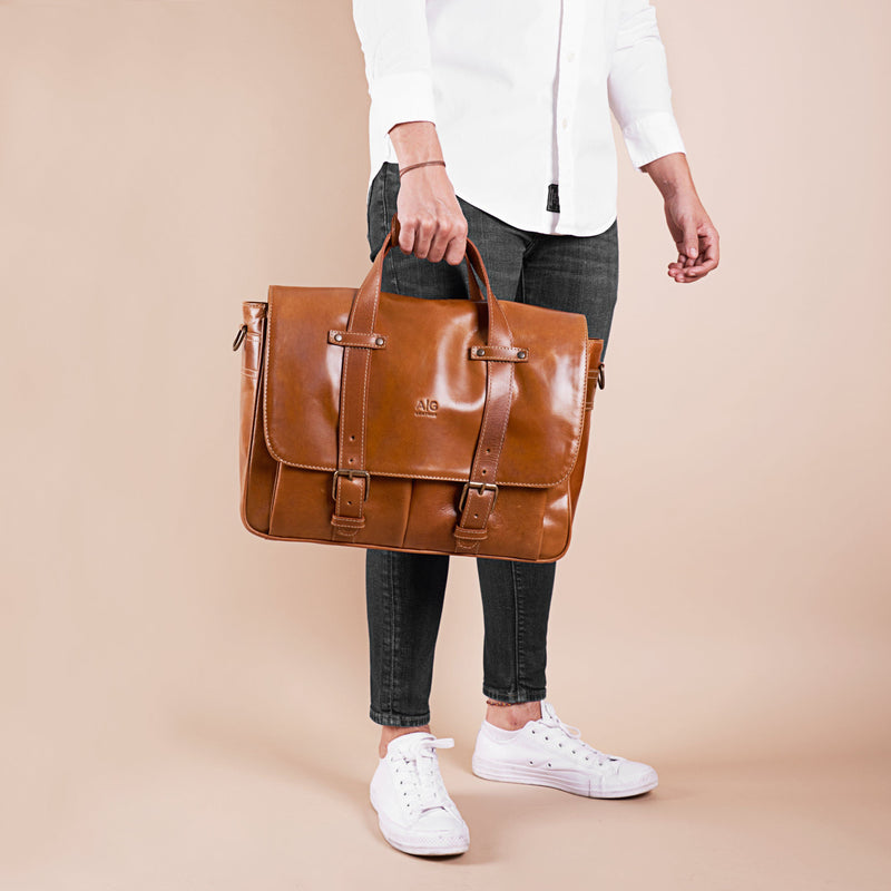 Montana Portfolio XL Briefcase Legal Size in Cognac Leather – AG Leather -  Shop Leather - HandCrafted