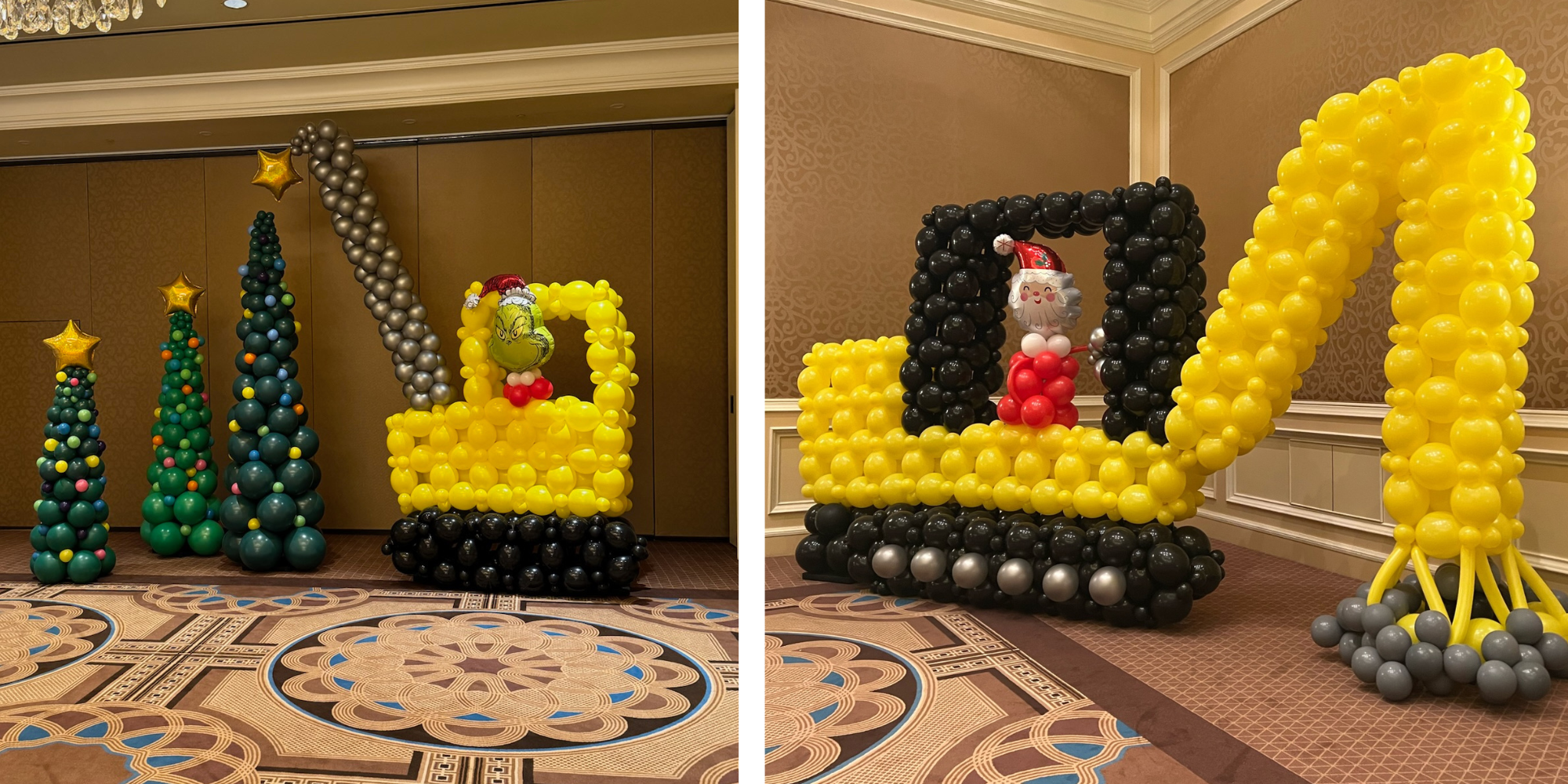 Utah Balloon Sculptures fill the space at a corporate Christmas party held at the Grand America in Salt Lake City, Utah