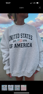 United States Embroidered crewneck