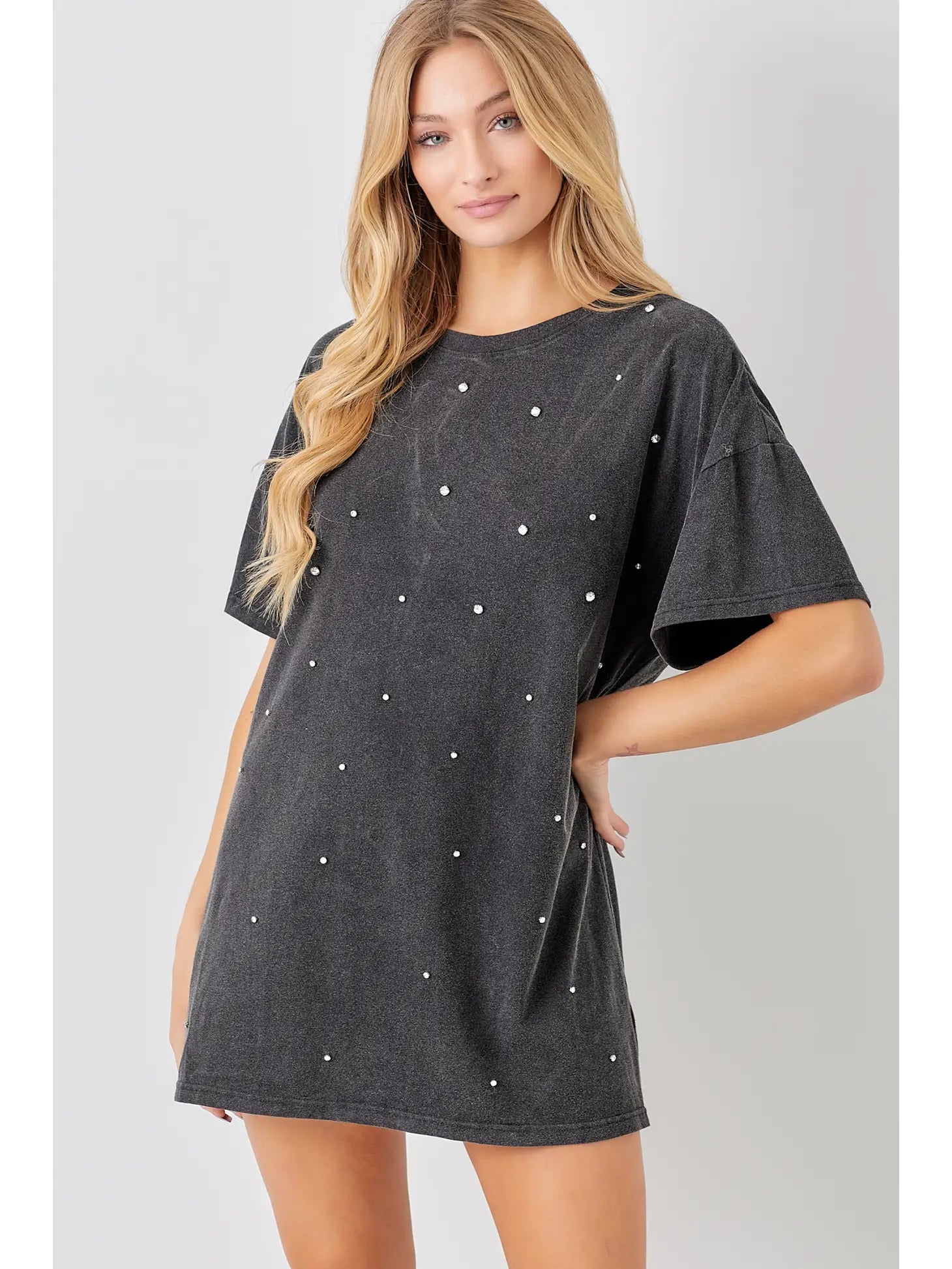 Rhinestone T- Shirt Dress