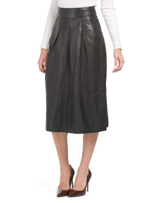 BOD & CHRISTENSEN Leather Midi Skirt – The Frum Shopper