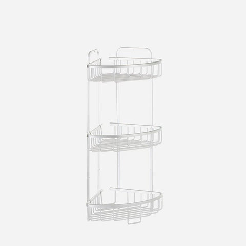 Cascade 3-Tier Corner Aluminum Storage Rack – Silver