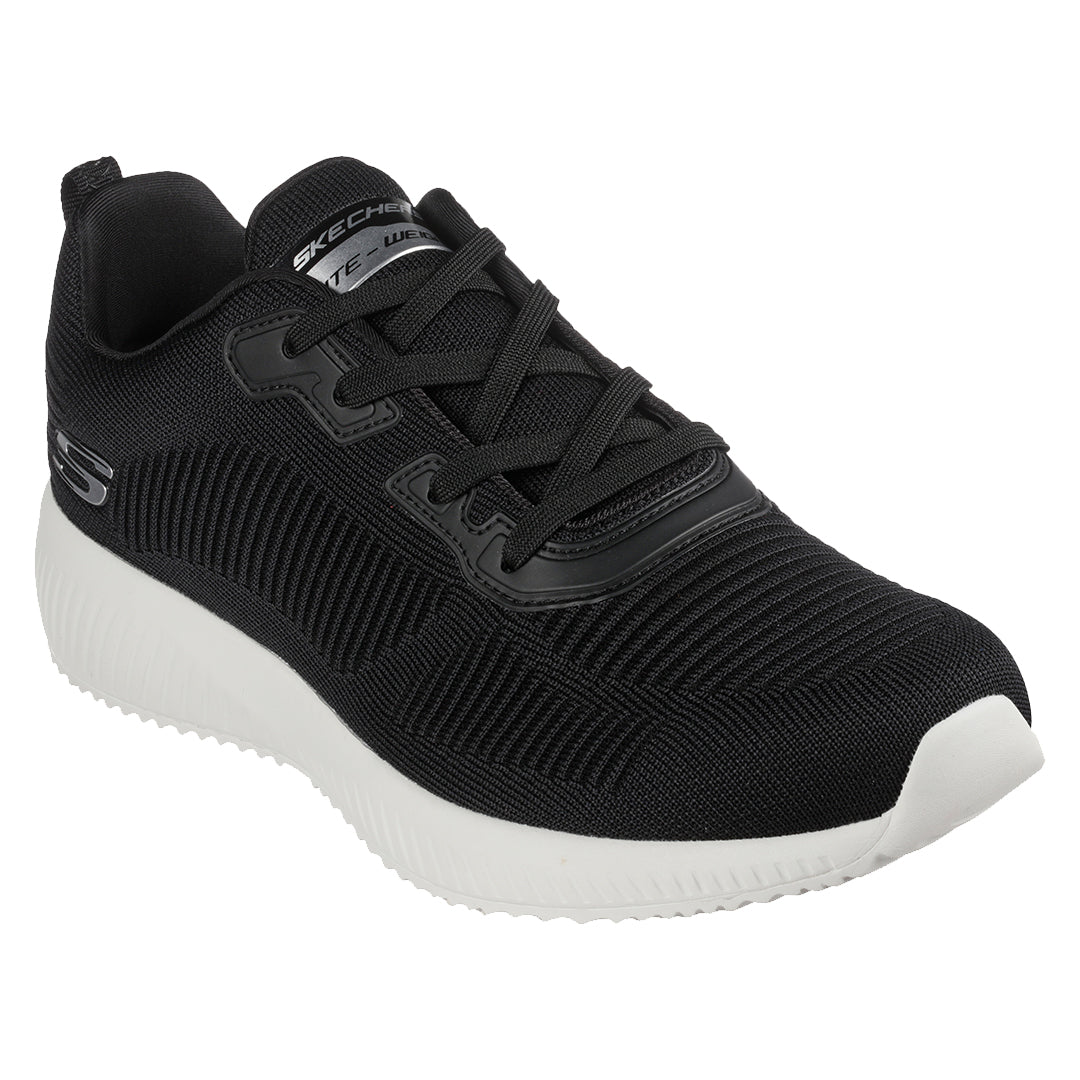 Skechers Men's Engineered Knit Lace-Up W/ Memory Foam in Black Mesh ...