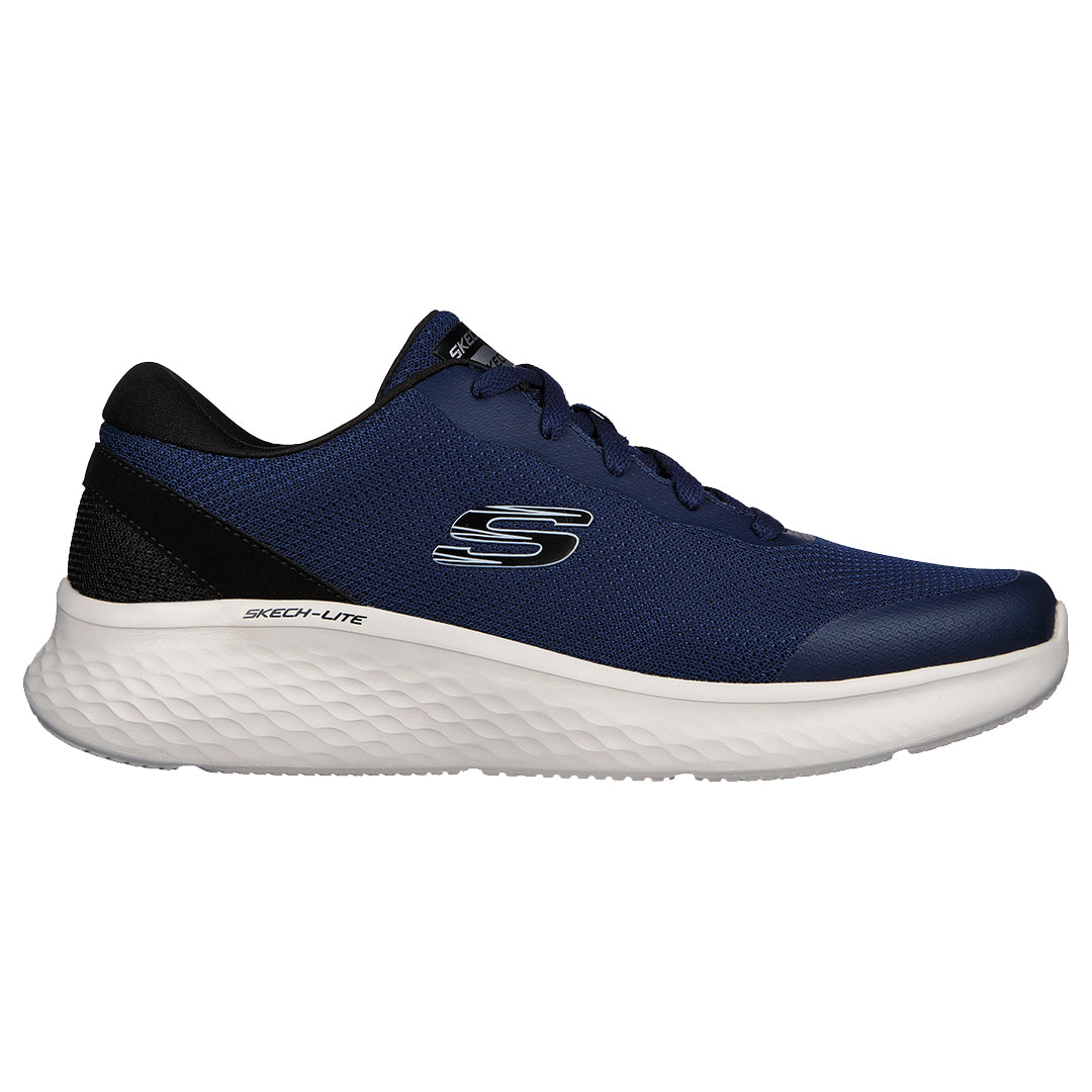 Skechers Men's Duraleather Overlay & Mesh Lace Up W/ Air-Cooled Mf in Navy
