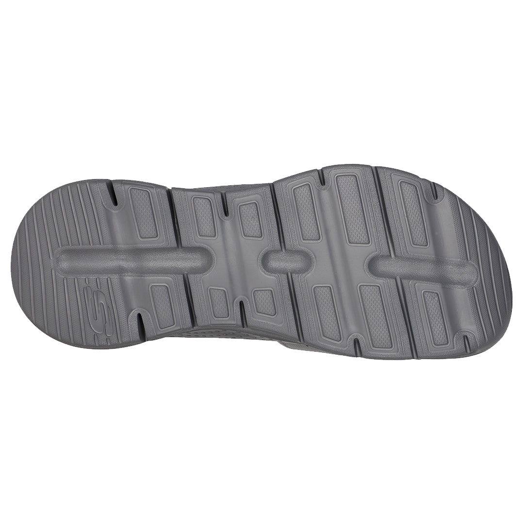 Men's Adjustable Band Slide W/Arch Fit in Charcoal