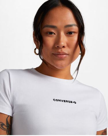 Converse Wordmark Fashion in Top Novelty White