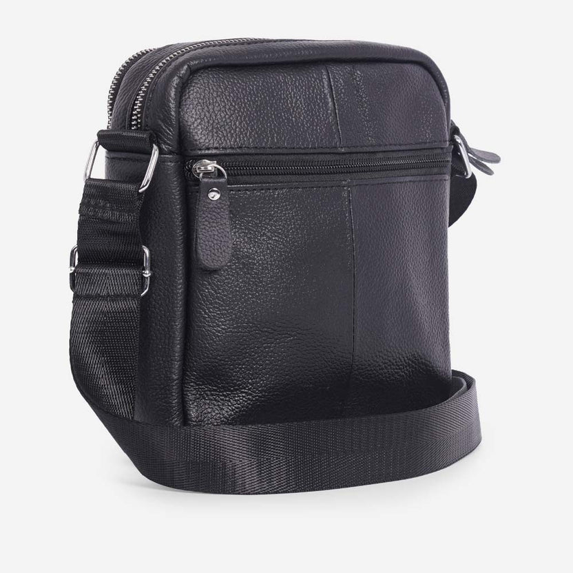Hickok Leather Sling Bag - Black