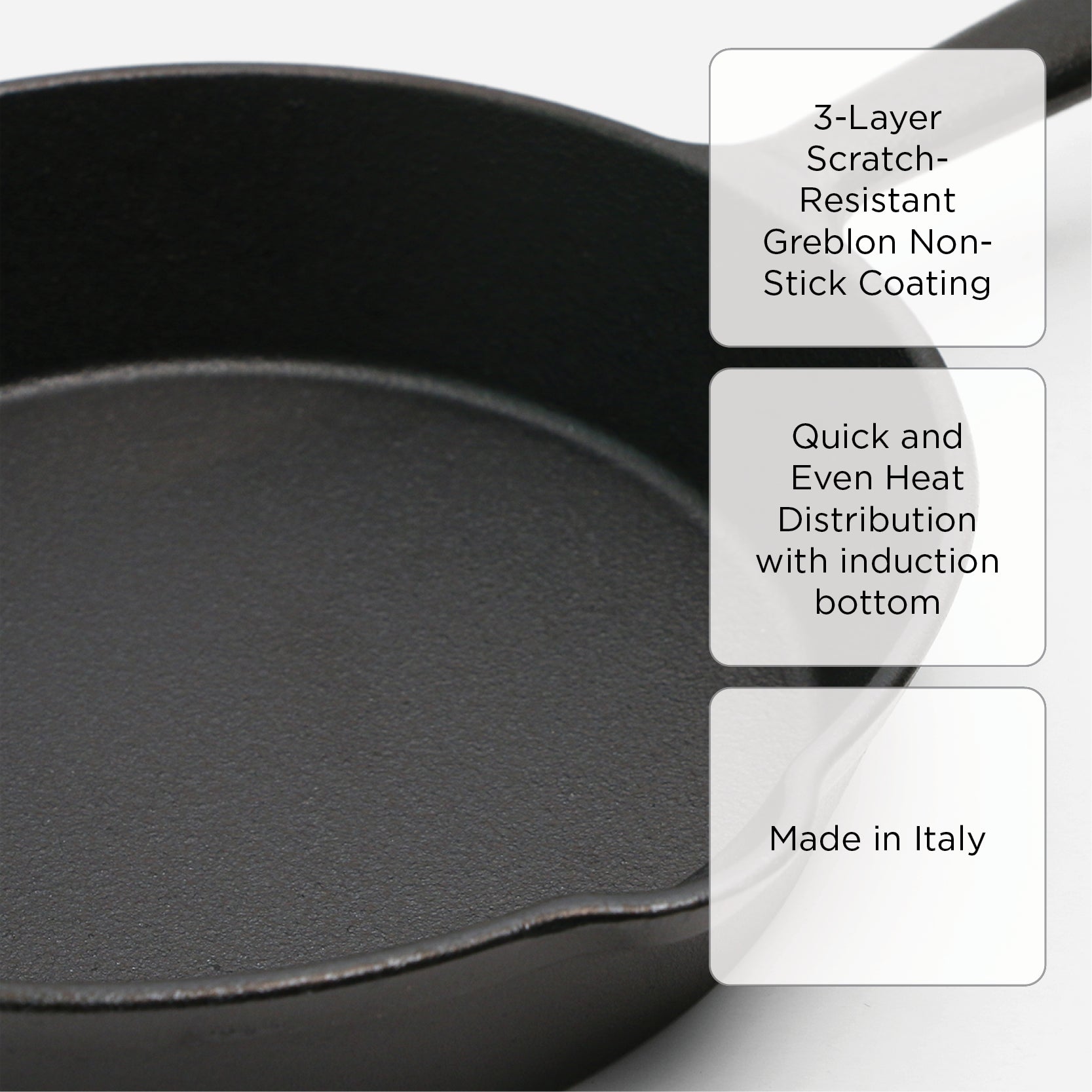 cast iron pan ceramic coating 28 cm wooden handle –