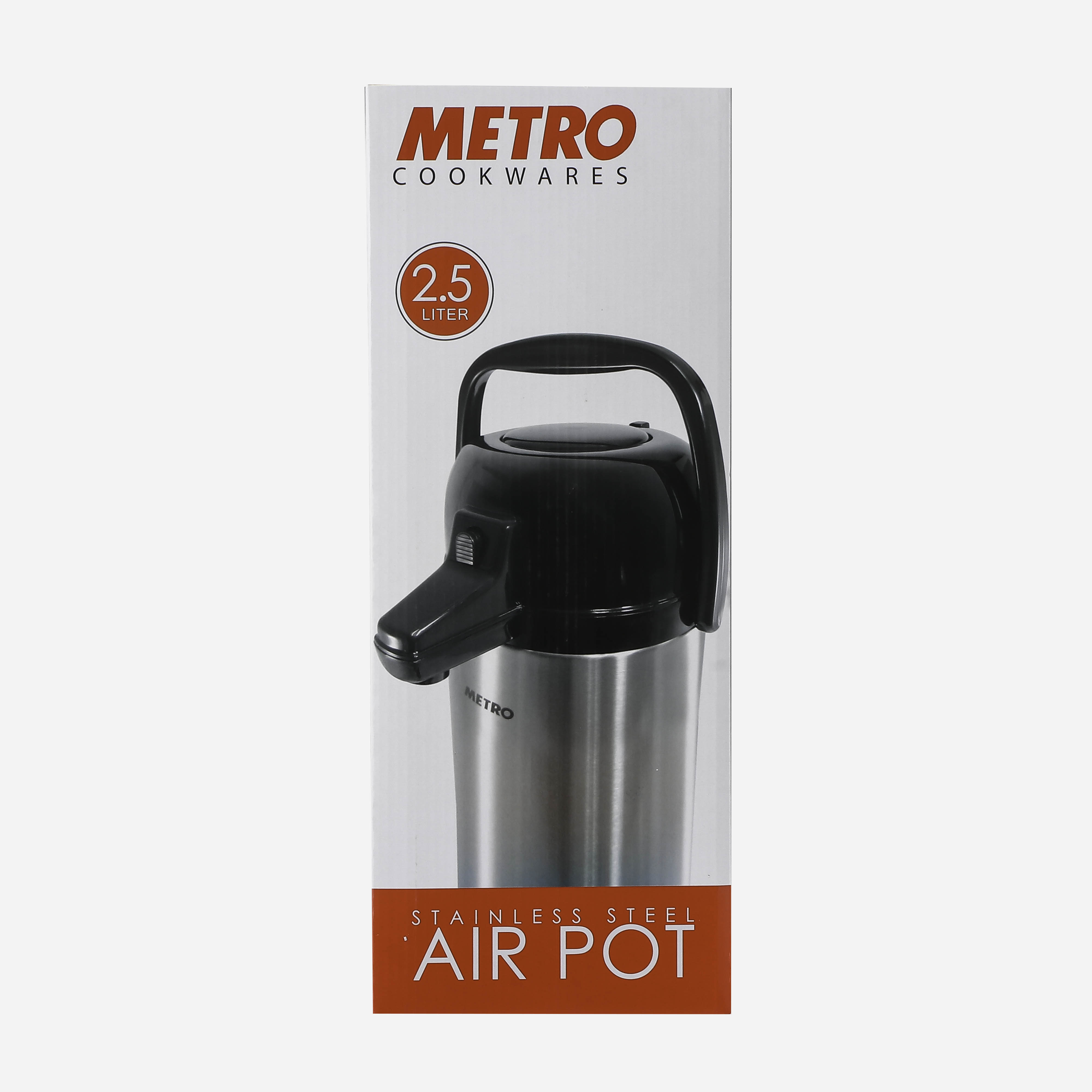 Metro Cookwares Stainless Steel Air Pot 2.5L – Black and Silver