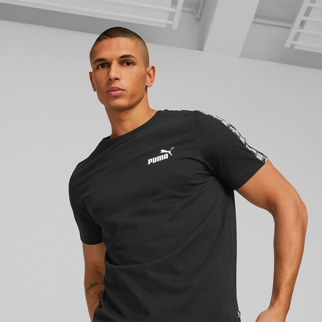 Puma Men\'s ESS Tee Tape Black in Camo