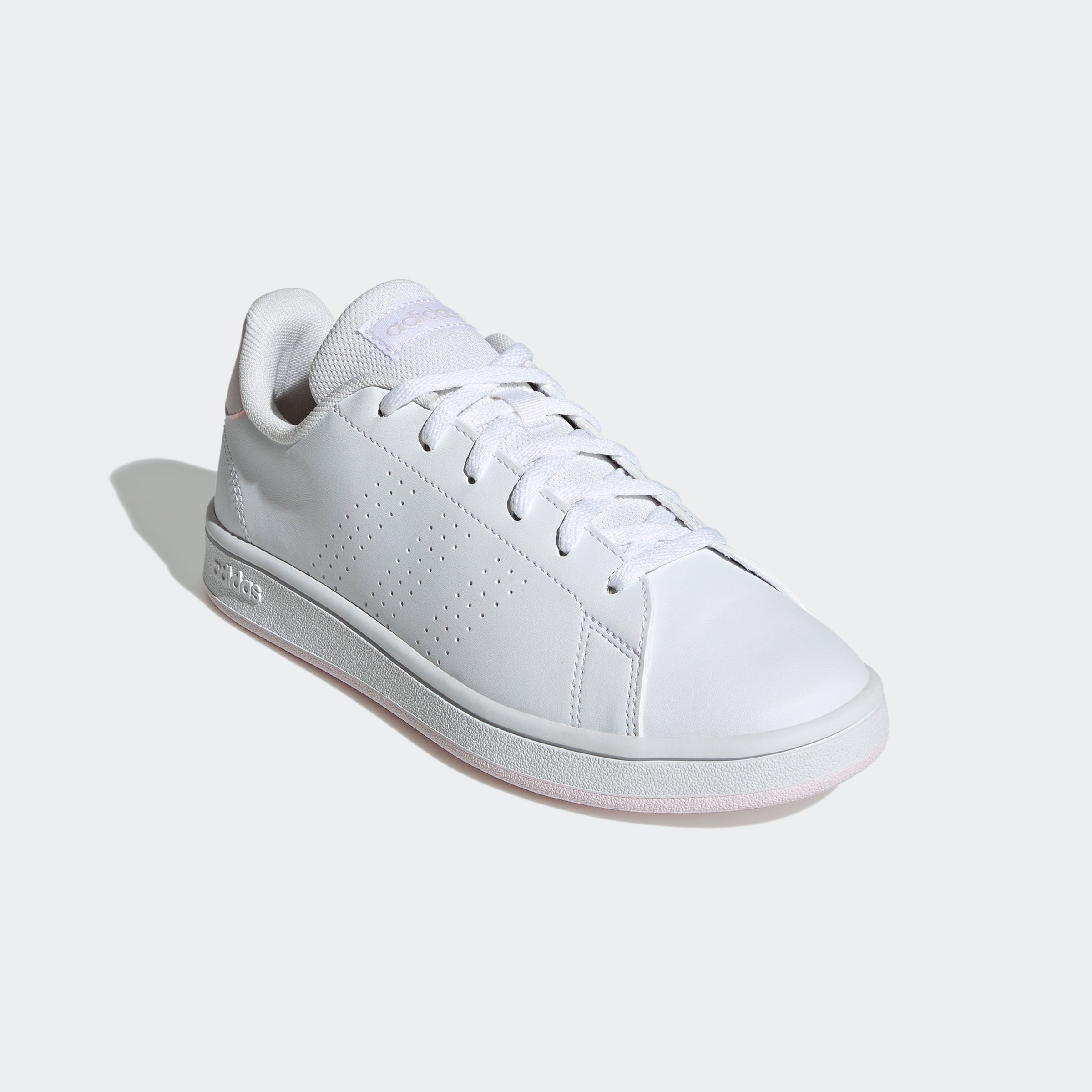 Adidas Women's Advantage Base Court Lifestyle Shoes in Cloud White/Almost  Pink