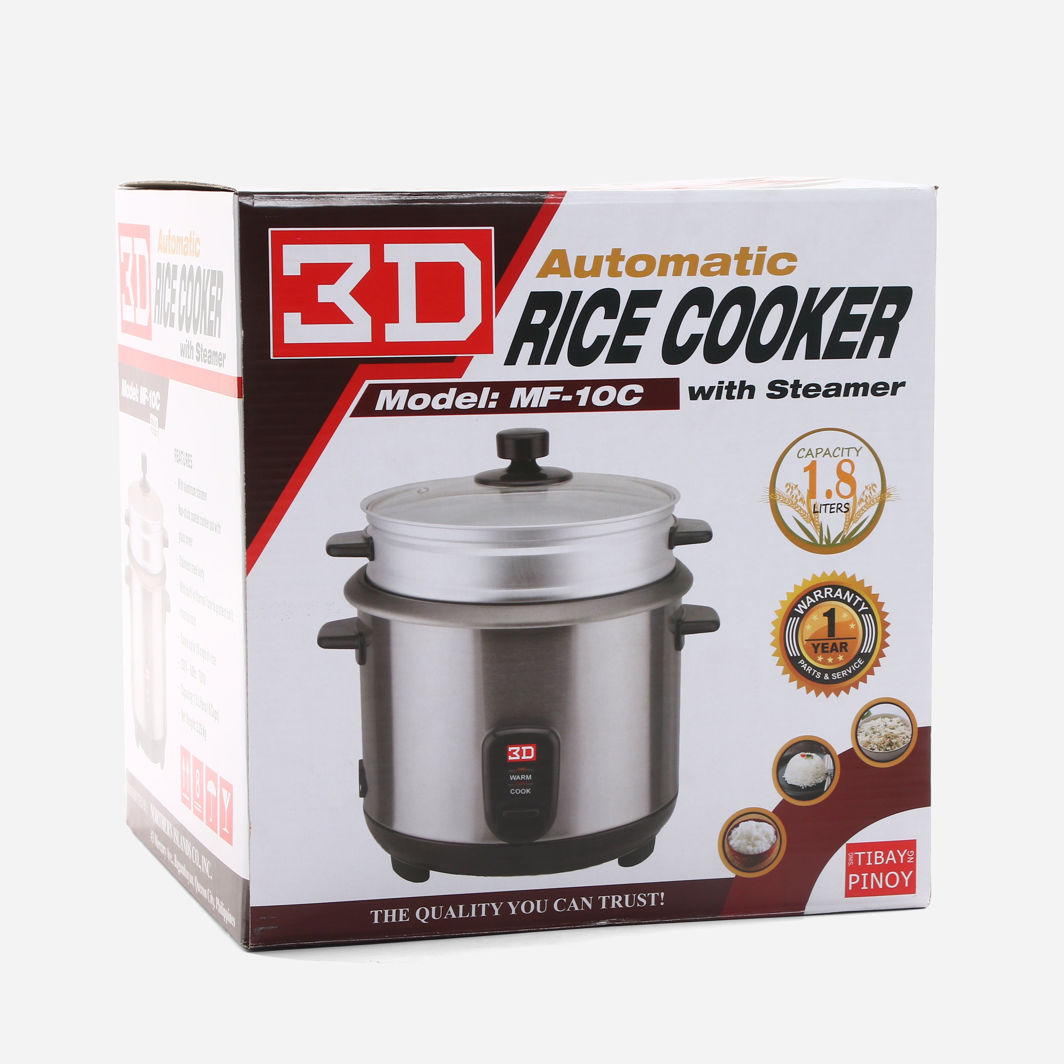 Rice Cooker+Steamer 2.8 Liters White- RM/290