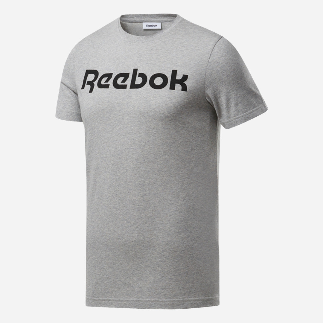 Reebok Graphic Series Linear Logo Tee in Medium Grey Heather