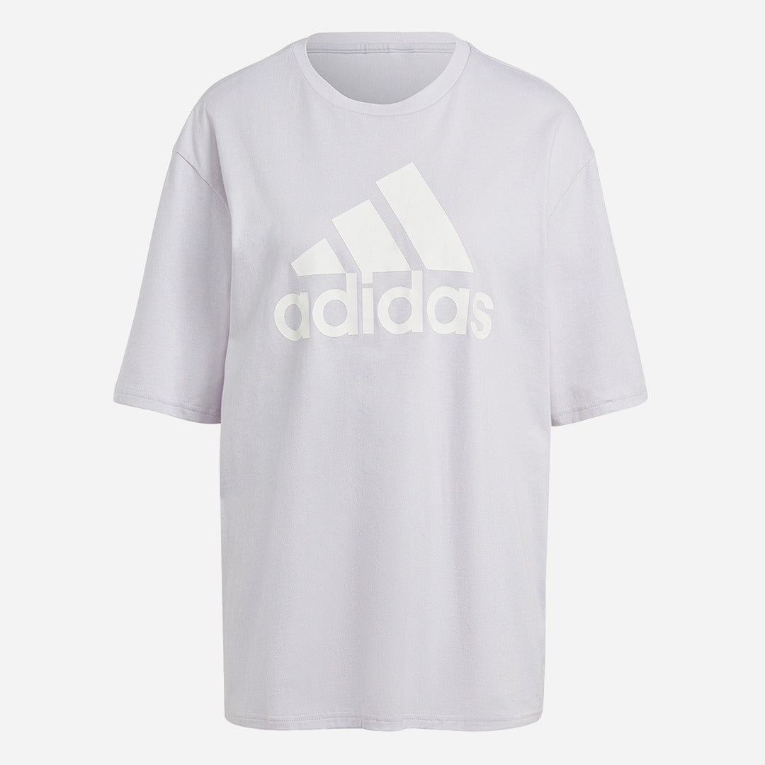 White Boyfriend in Adidas Women\'s Logo Big T-Shirt Essentials