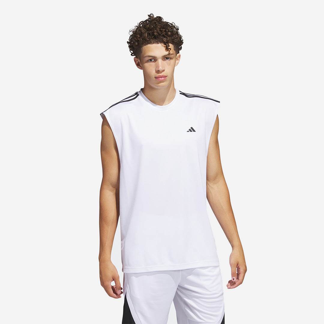 adidas Basketball Sleeveless Tee - White