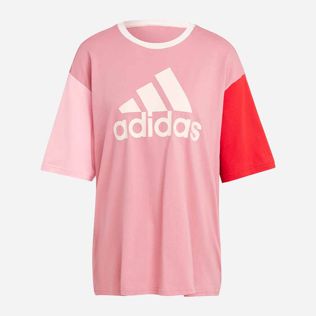 Adidas Women Essentials Big in Logo Strata Tee Pink Boyfriend