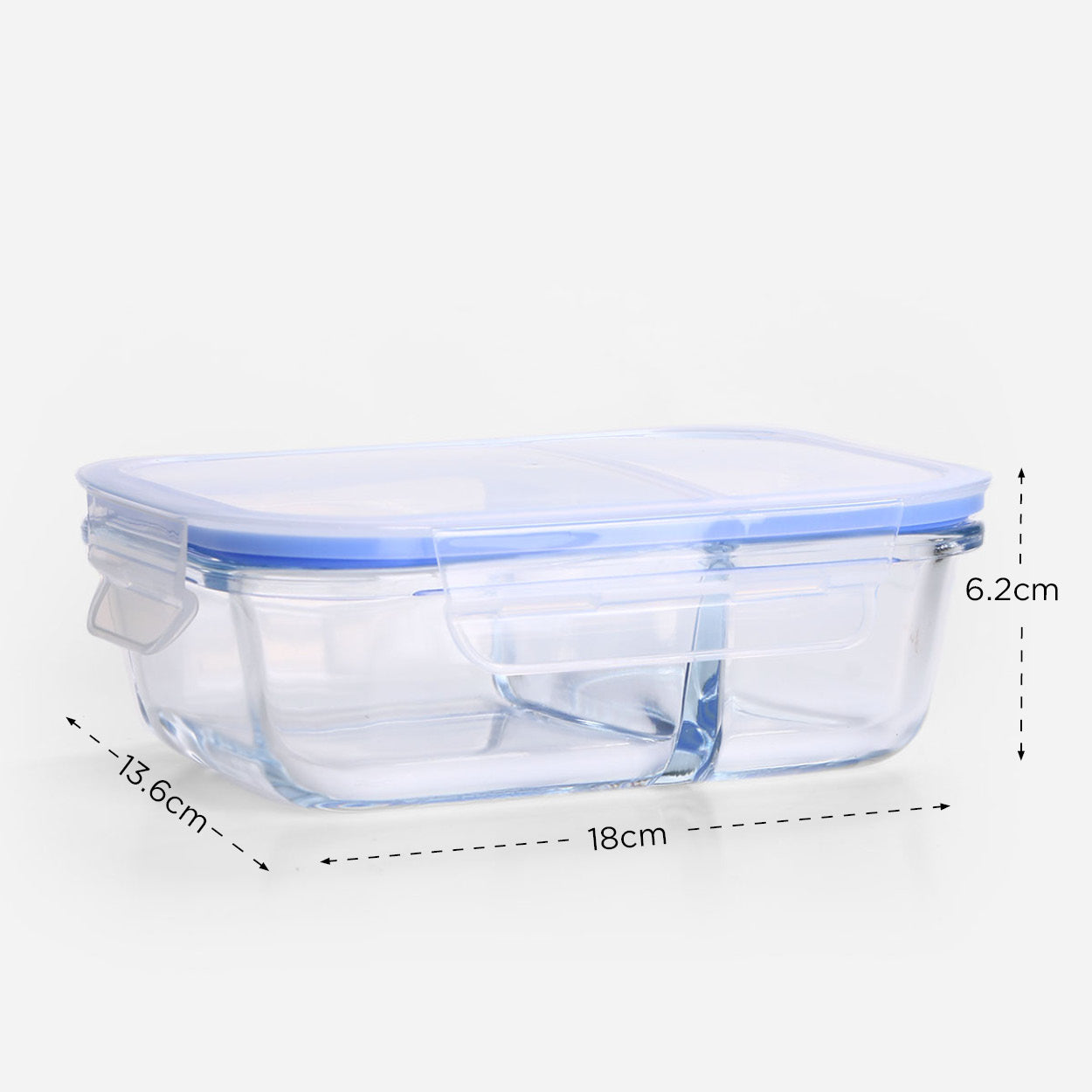 Algo Glass Food Container with Divider 1L