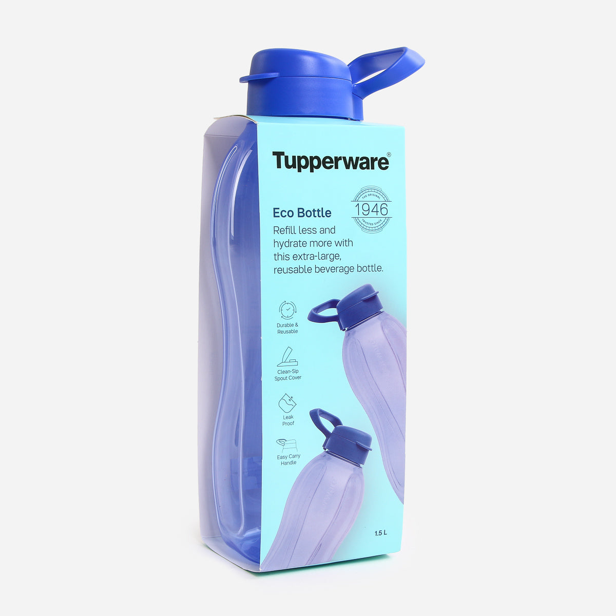 Tupperware Brand Eco+ Small Reusable Water Bottle - 500ml, Pack of 5 - Dishwasher Safe & BPA Free - Lightweight & Leak Proof - Great for Travel, Gym