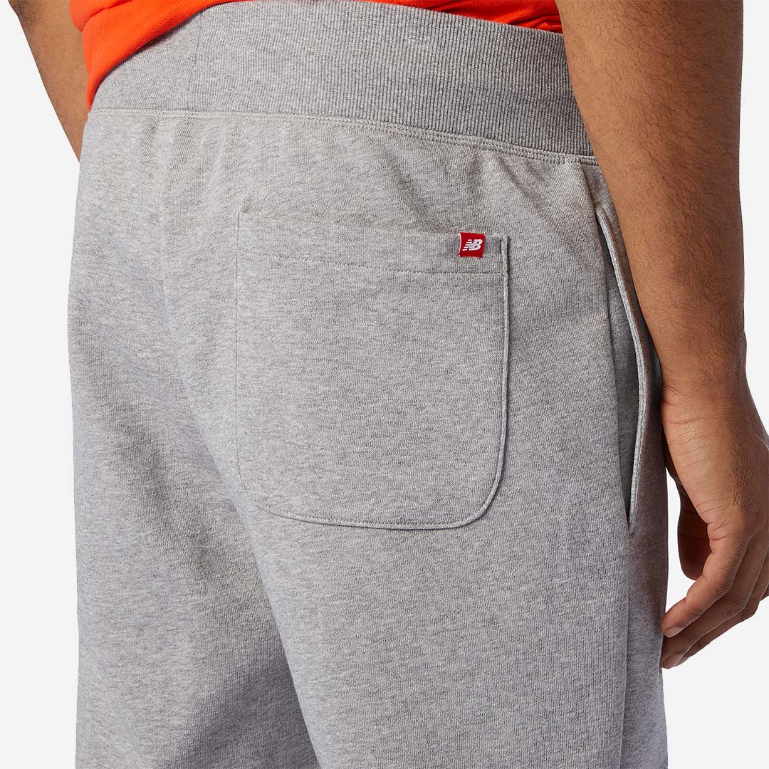 New Balance Men\'s Essentials Grey Sweatpant in Logo Athletic Stacked