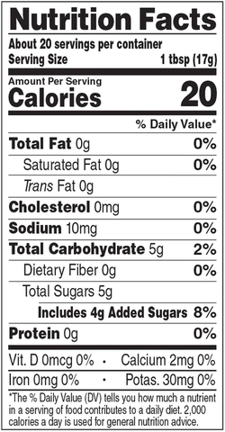 Isla Sauce Nutritional Label