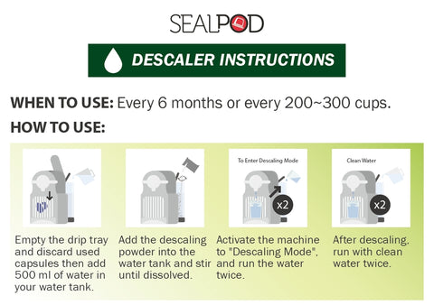 How to use Sealpod's Descale Powder for nespresso original line machines