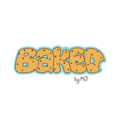 Local Bakery Logo  names BAKED with the font to look like cookies.