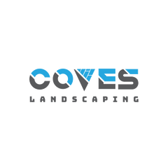 Coves Landscaping Logo Design with COVES letters to look like paving blocks