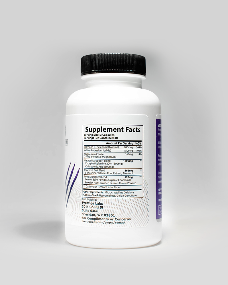 Prestige Labs Sleep Multiplier Ingredient Label