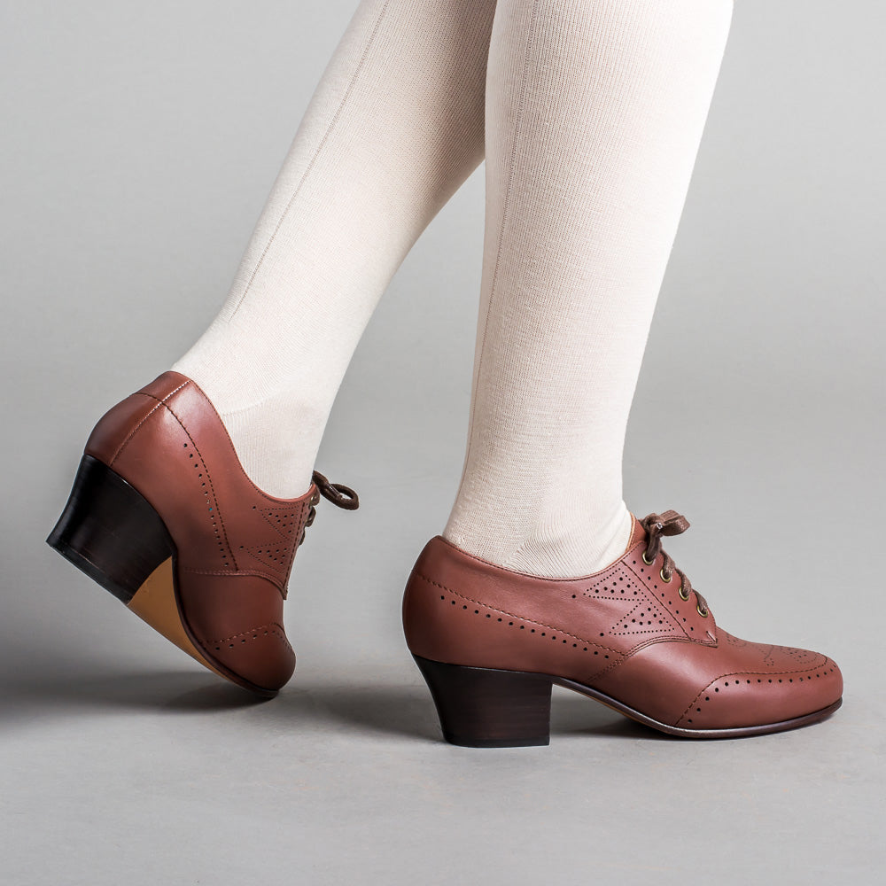 American Duchess: Claire Women's 1940s Oxfords (Brown)