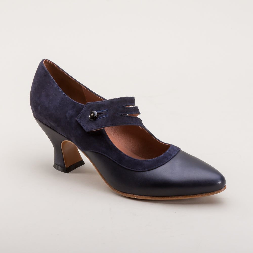 Mae Edwardian Shoes (Navy Blue)(1900 