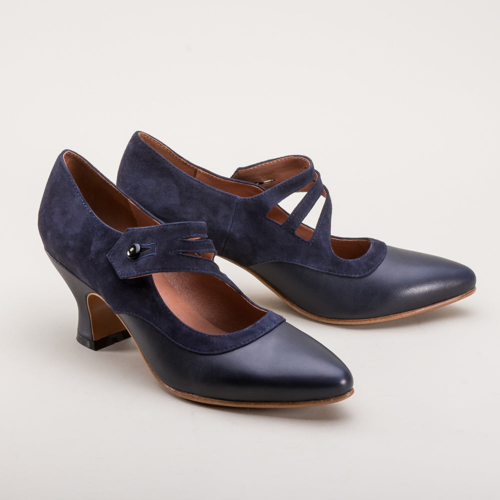 navy shoes with strap