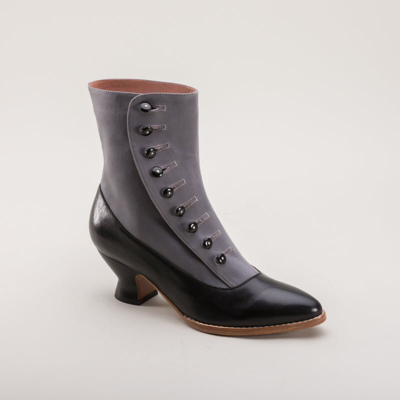 Manhattan Button Boots (Grey/Black 