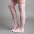 18th C. Clocked Cotton Stockings light blush pink - Nehelenia Patterns