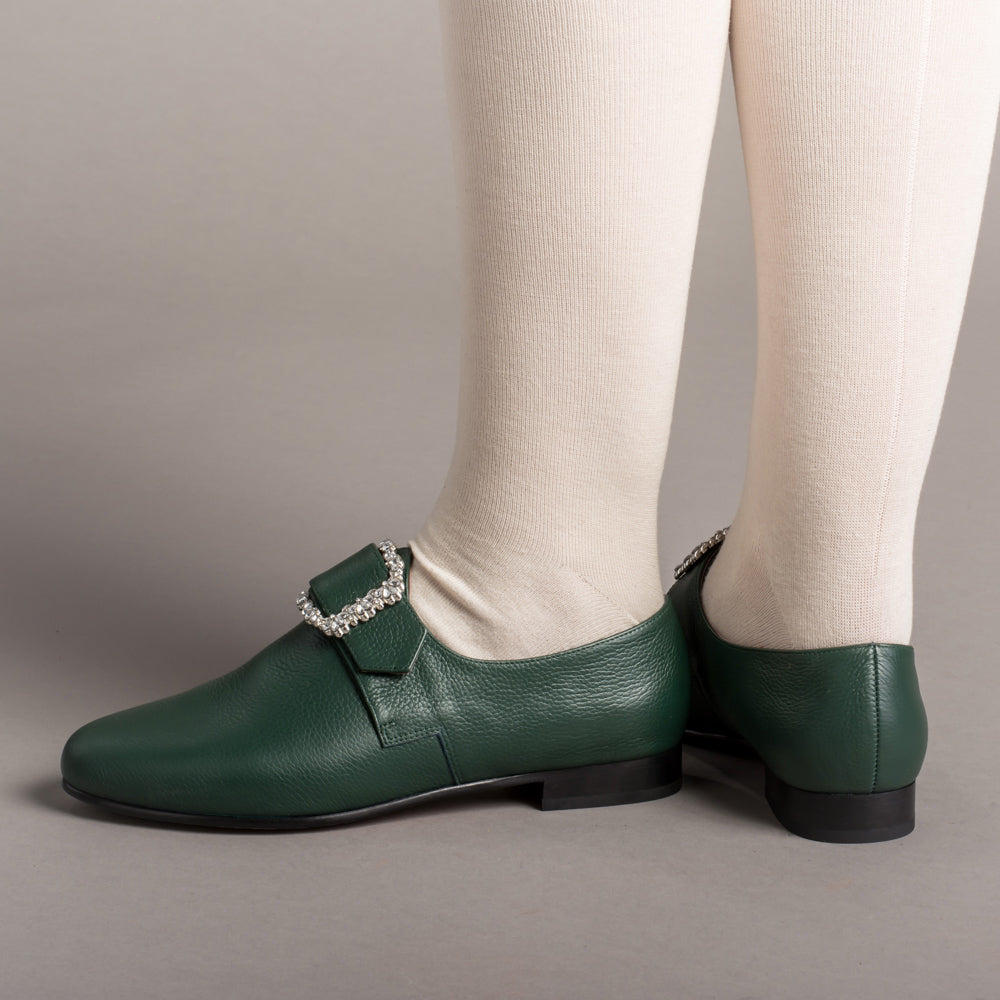 American Duchess: PRE-ORDER Schuyler Women's 18th Century Shoes (Green)