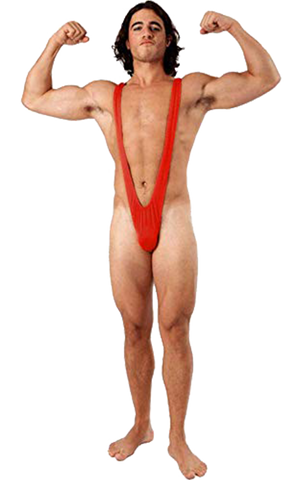 red borat mankini thong swimsuit