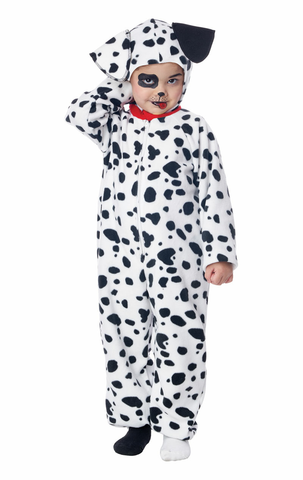 kids dalmation puppy fleece jumpsuit costume