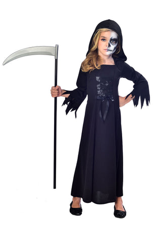 Mädchen-Sensenmann-Halloween-Kostüm