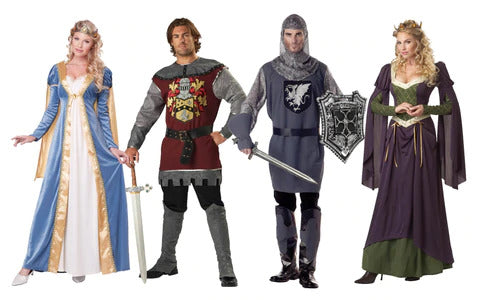 Knight and princesses costumes