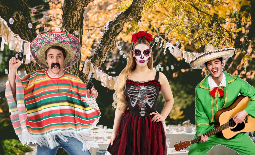 costume da poncho messicano per adulti, costume da giorno dei morti, costume da tortilla messicano