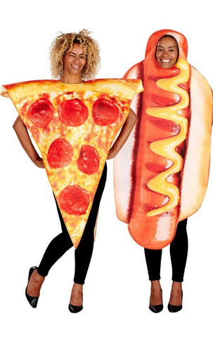 Pizzastück und Hotdog-Paarkostüm