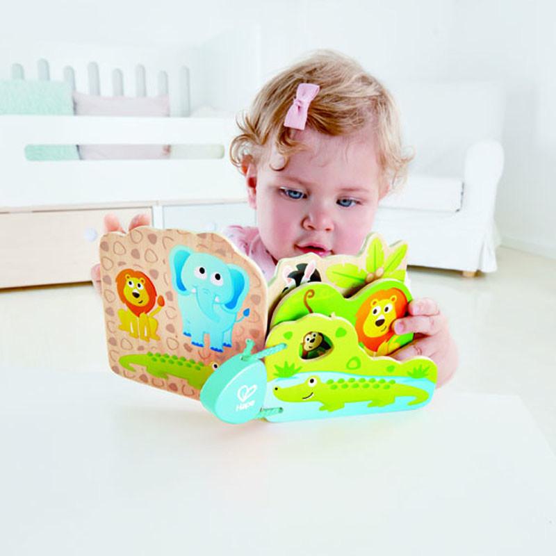 Wooden Baby Book Hape Wild Animals Castellojeu Com