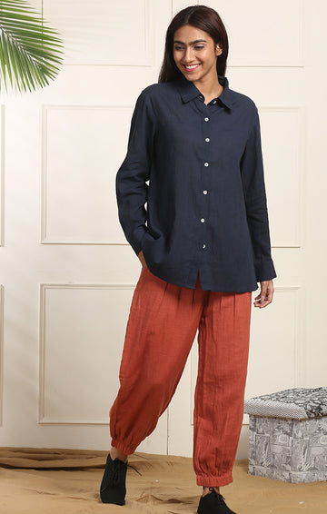 Check styling ideas for「LINEN BLEND OPEN COLLAR SHIRT、PEG TOP HIGH RISE  JEANS」| UNIQLO CA