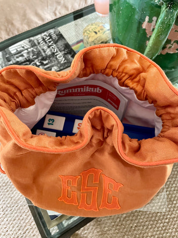 Leontine Linens - Drawstring Bag - The Fab Fête - Rummikub Game Bag