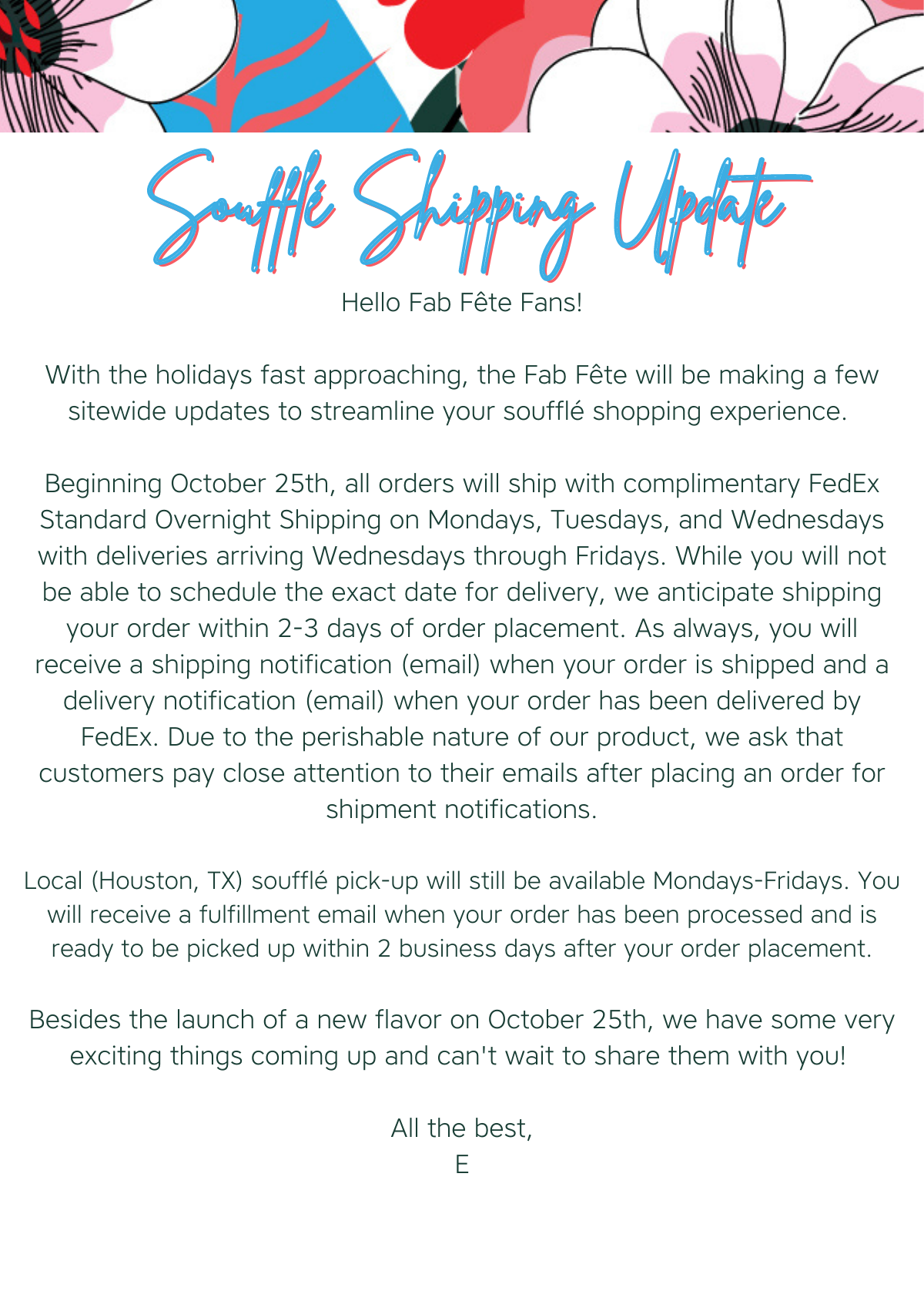 The Fab Fête - Cheese Soufflés Shipped - Holiday Shipping Update