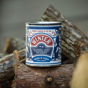 Winter - Wood Cabin Candles